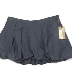 Mossimo Supply Co Womens XL Navy Blue Bubble Hem Mini Skirt Pleated Side Zip